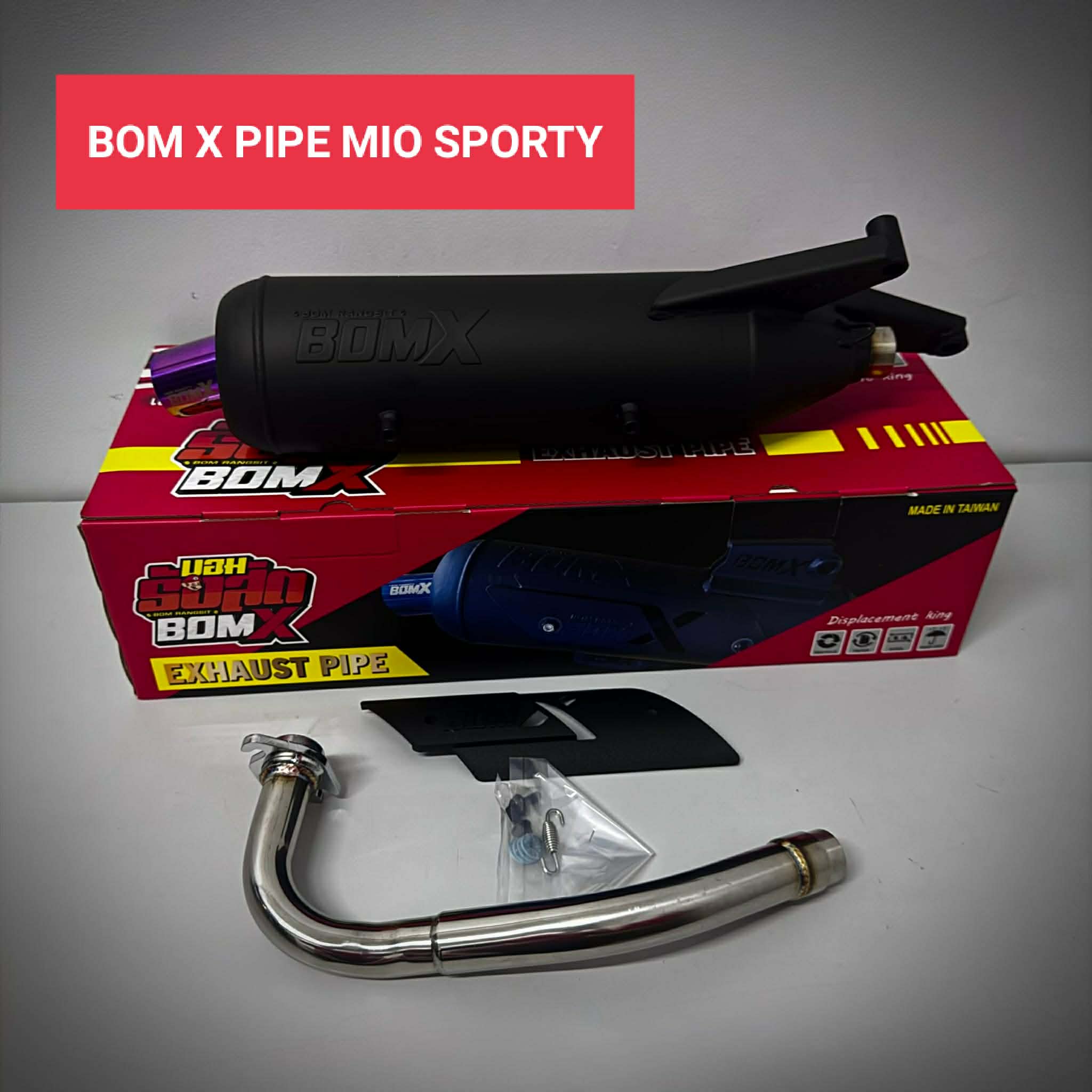 BOM RANGSIT BomX Exhaust Pipe for CLICK,SPORTY,MIO I 125, NMAX V1,AEROX ...