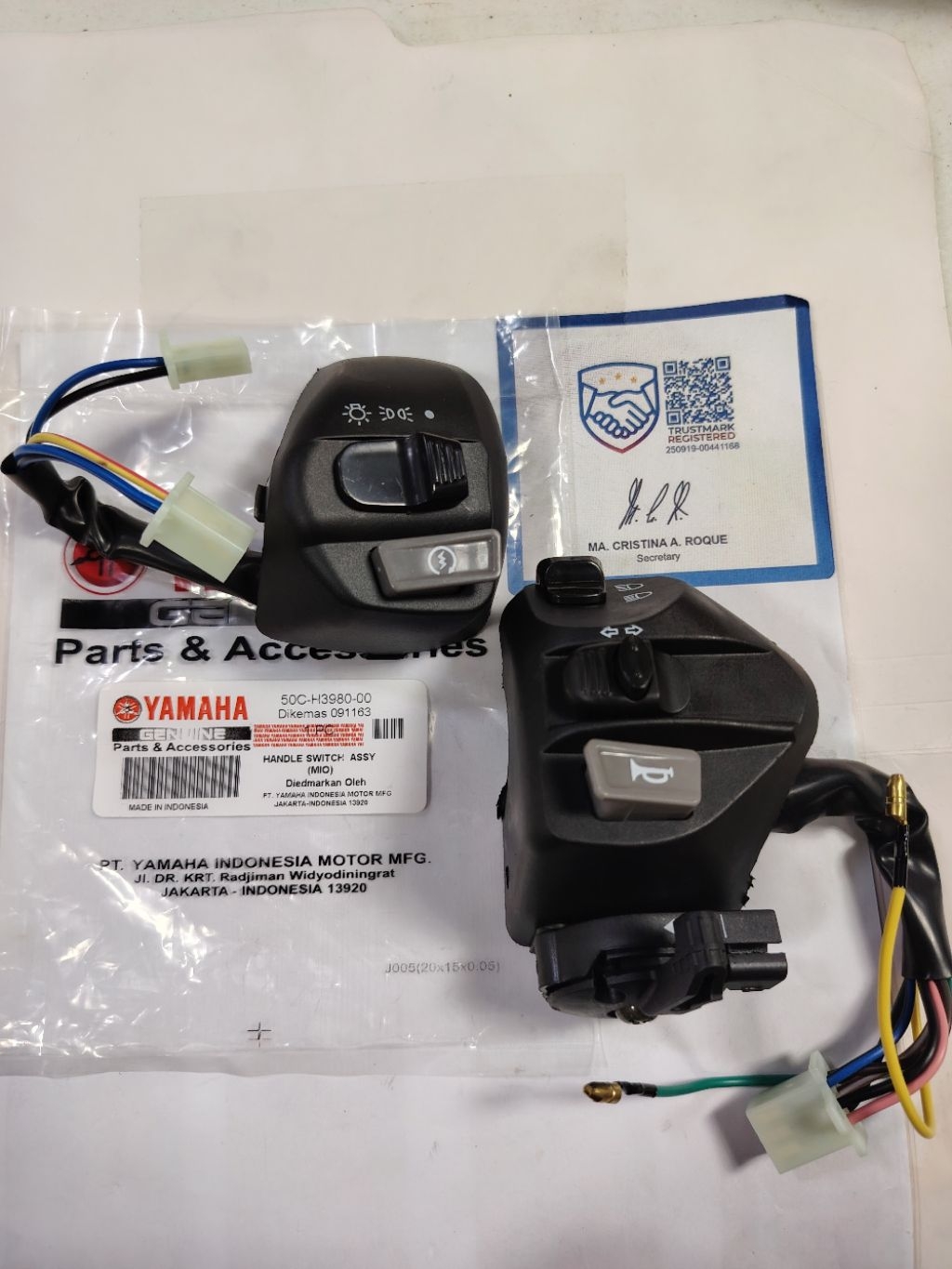 yamaha genuine handle switch assy mio sporty Left and right set ...