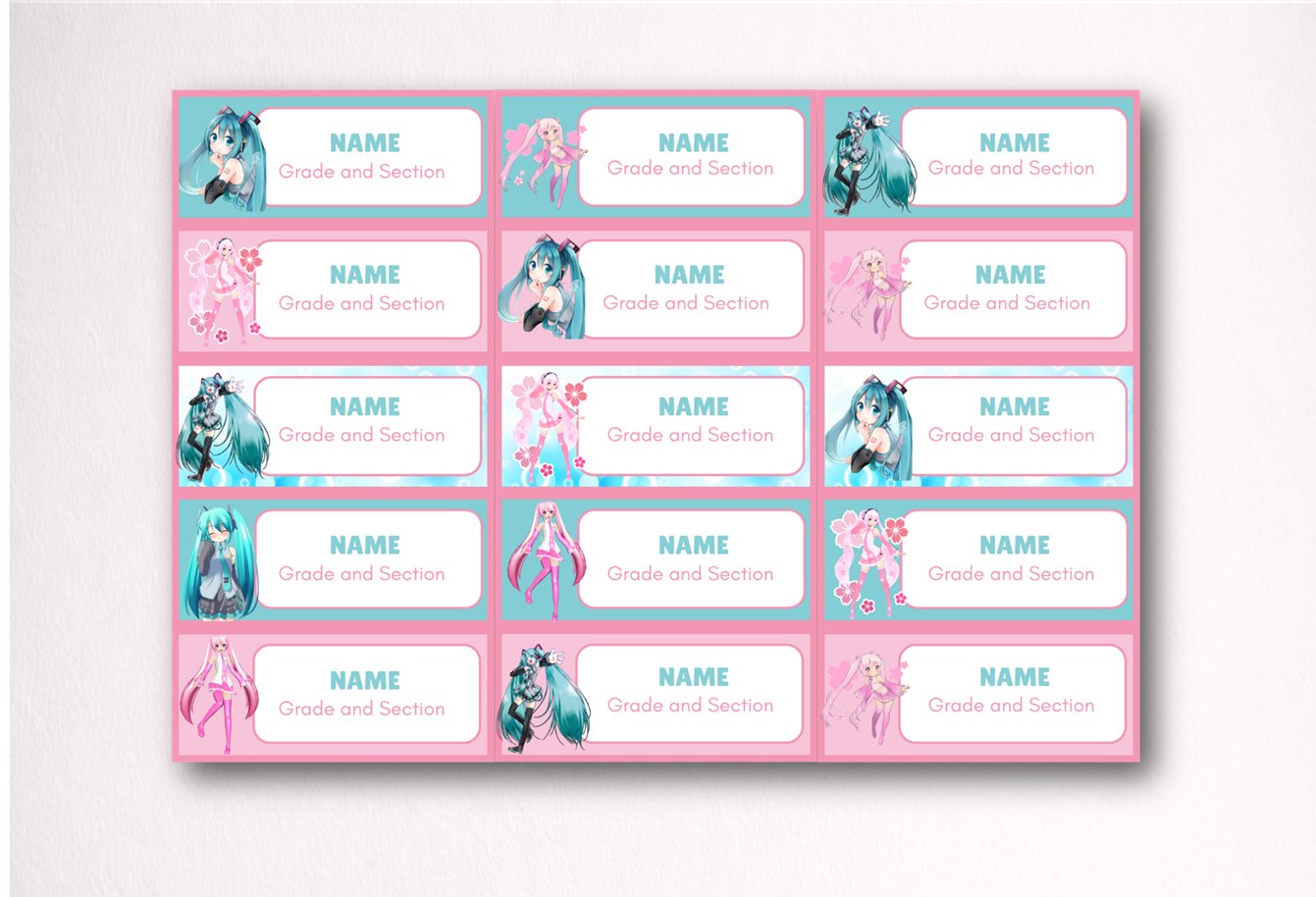 Subject Sticker Labels with Photo Top All Characters Available 15 ...