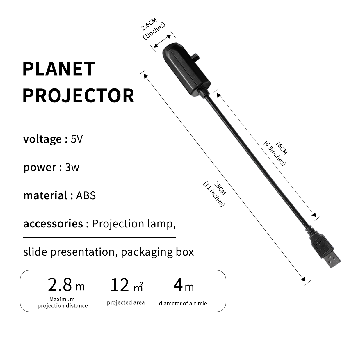 LED Planet Projection Lamp Starry Sky Light USB Galaxy Night Lights 1/3 ...