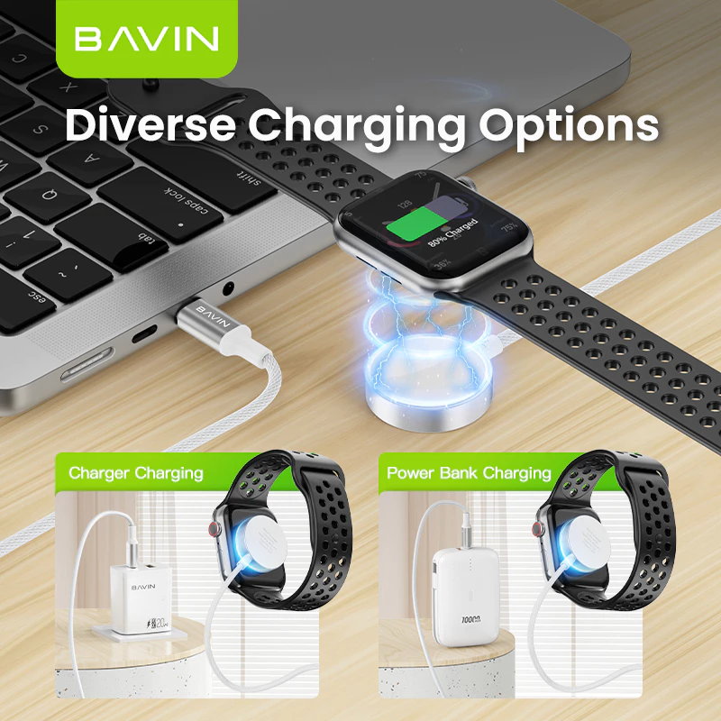 BAVIN CB337 2-in-1 Fast Charging Wireless Magnetic Charger USB-C Port ...