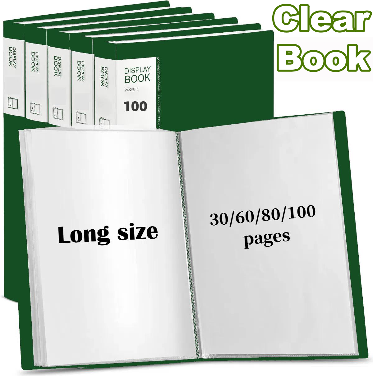 Long Clear Book Clear Sheets Protectors 30/60/80/100 Pages Portfolio ...