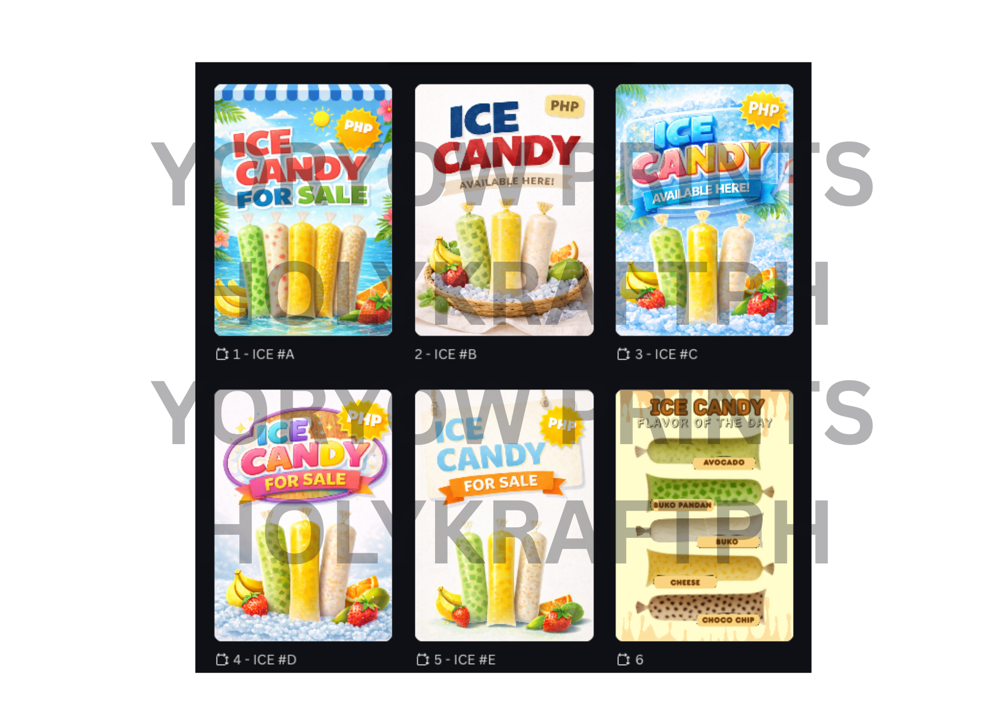 ICE CANDY SIGNAGE AND FLAVOR PLACARD LAMINATED SIGNAGE TINDAHAN STORE ...