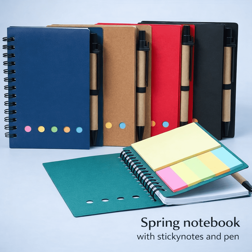 GOODAY A6 Spring Notebook with Ballpen Sticky Notes Memo Pad School ...