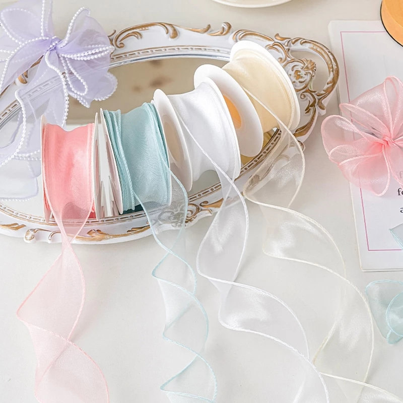4cm/8m Plain Fishtail Ribbon Yarn With Wavy Edge Wrap Flower Gift ...