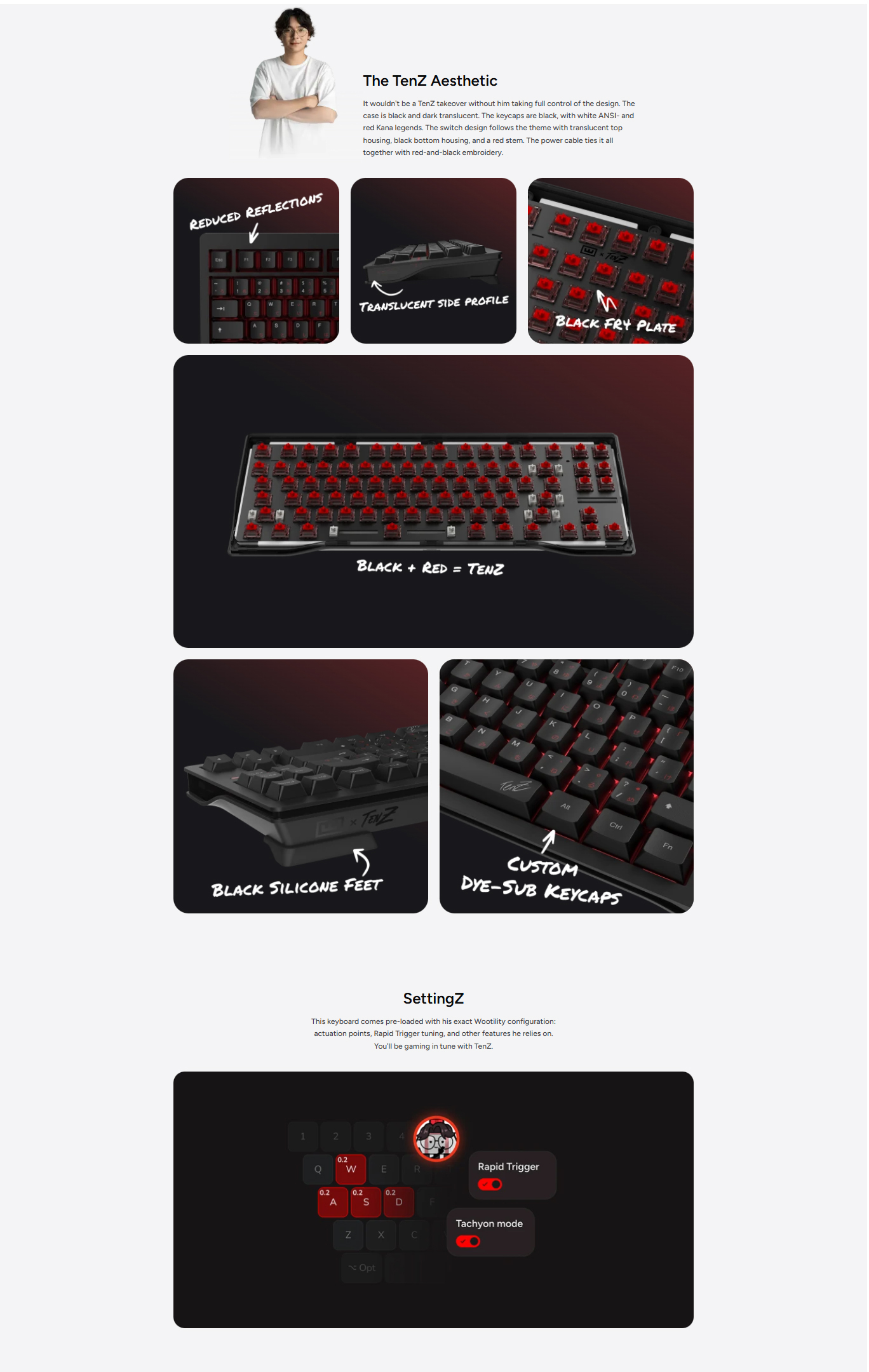 Wooting 80HE TenZ Takeover Analog RGB Hotswappable Gaming Keyboard ...