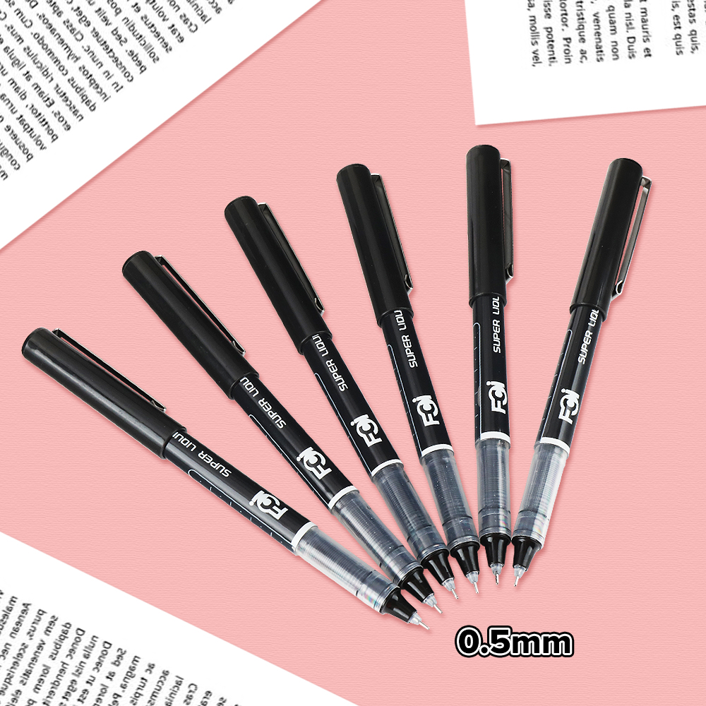FCI 12pcs Black Ink Sign Pen 0.5 mm Super Liquid Ink Pen Black sold per ...