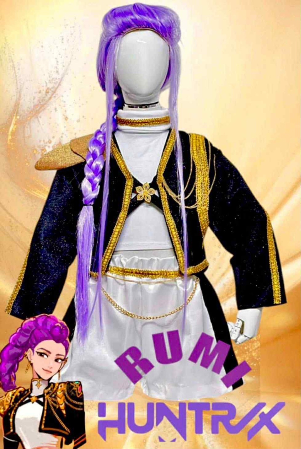 RUMI COSTUME FOR KIDS DEMON HUNTRIX Cosplay Uniforms Dress Animated ...