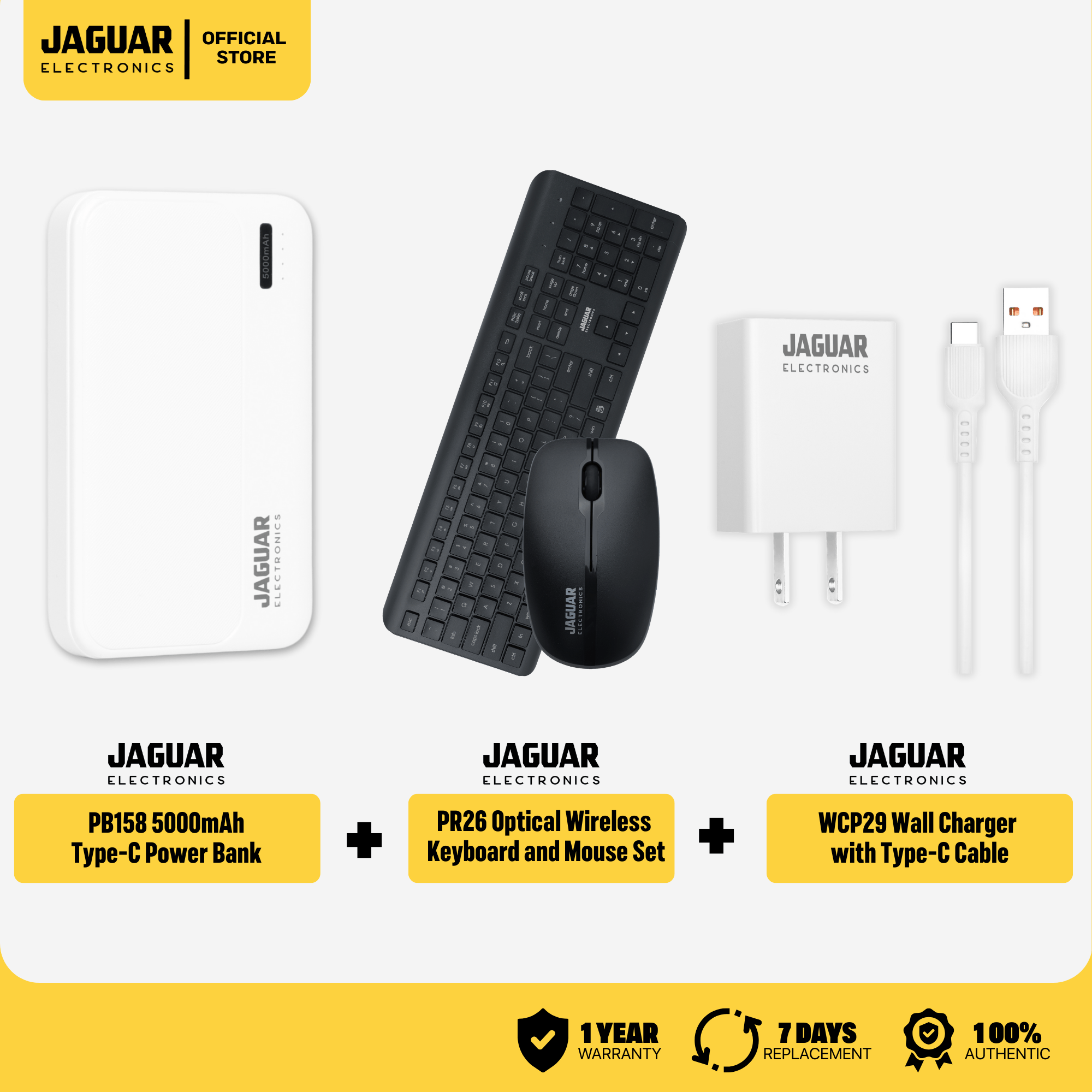 Jaguar Bundle Deals - Power Bank, Handheld Fan, Charging Cable, Mouse ...