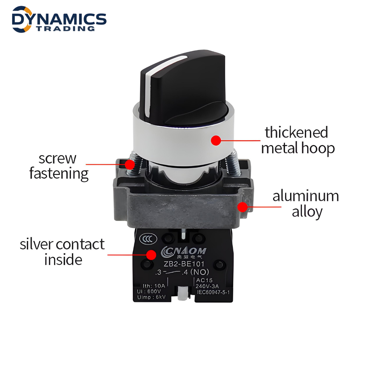 Selector Switch 2-Position 1NO1NC / 3-Position 1NO1NC –CNAOM Brand ...