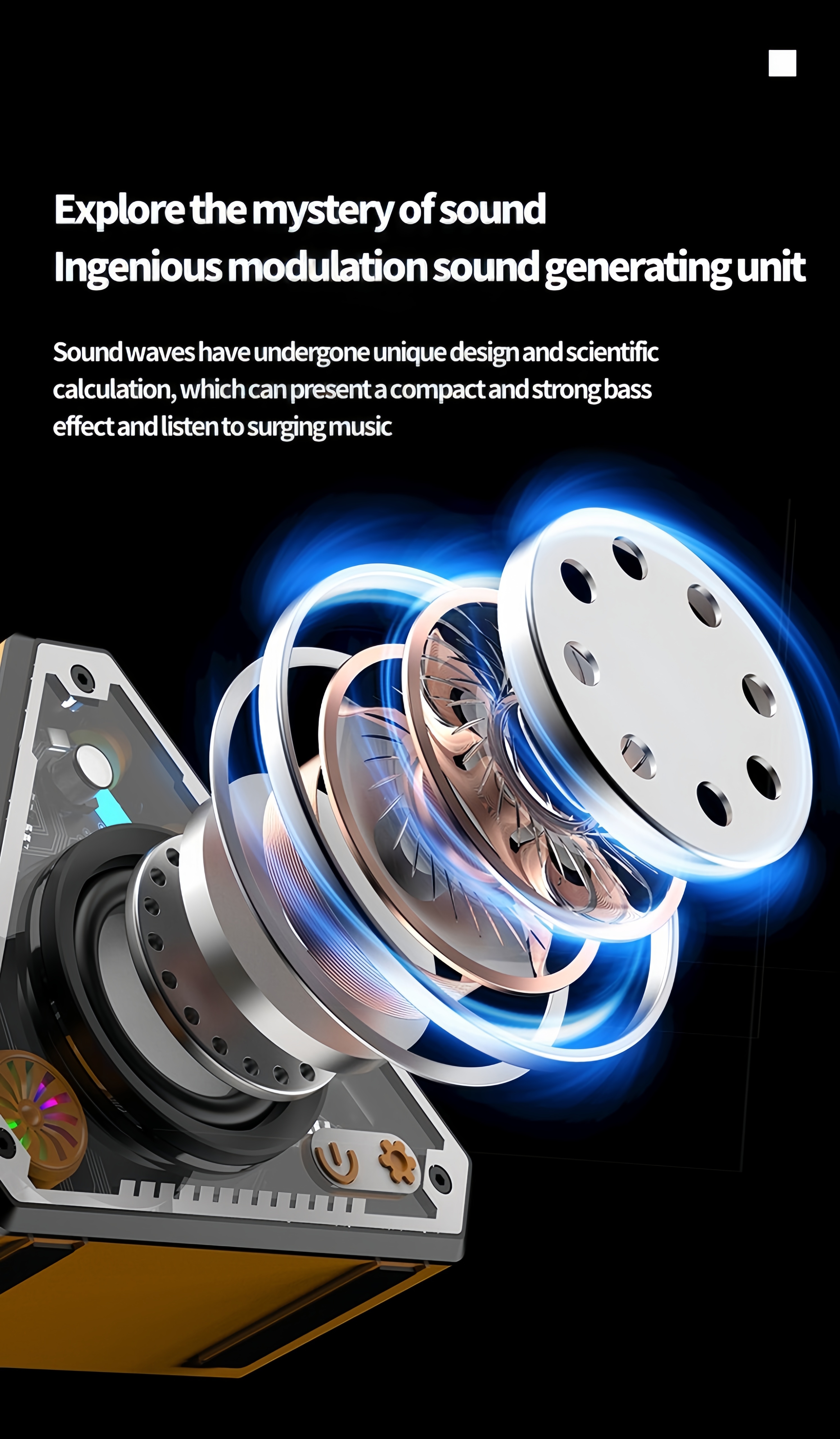 Wireless Bluetooth Speaker RGB Light Portable subwoofer HiFi surround ...