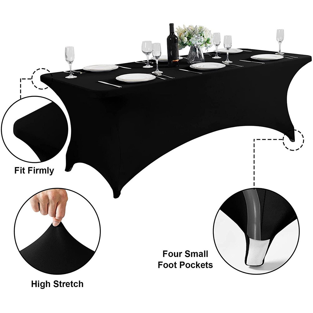 Multi-color Hotel flexible tablecloth rectangular elastic bar cocktail ...