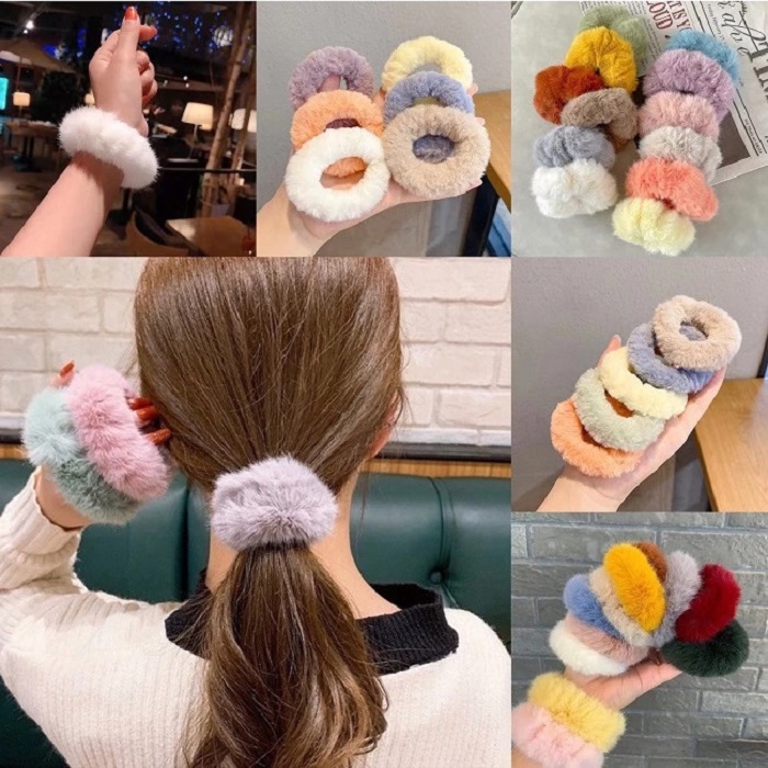 Cute hair tie, Plush Hair Rope Head Rope Ponytail Head Hair Ring ...