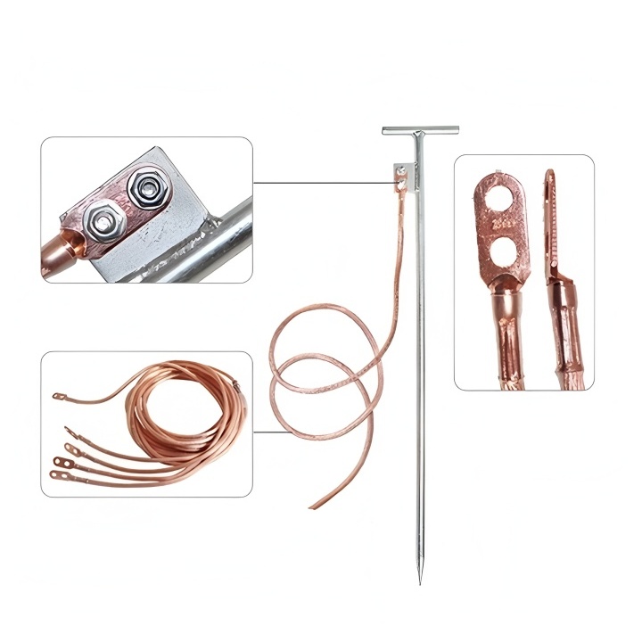 16*800MM Grounding Rod Lightning Protection Grounding Pile Household ...