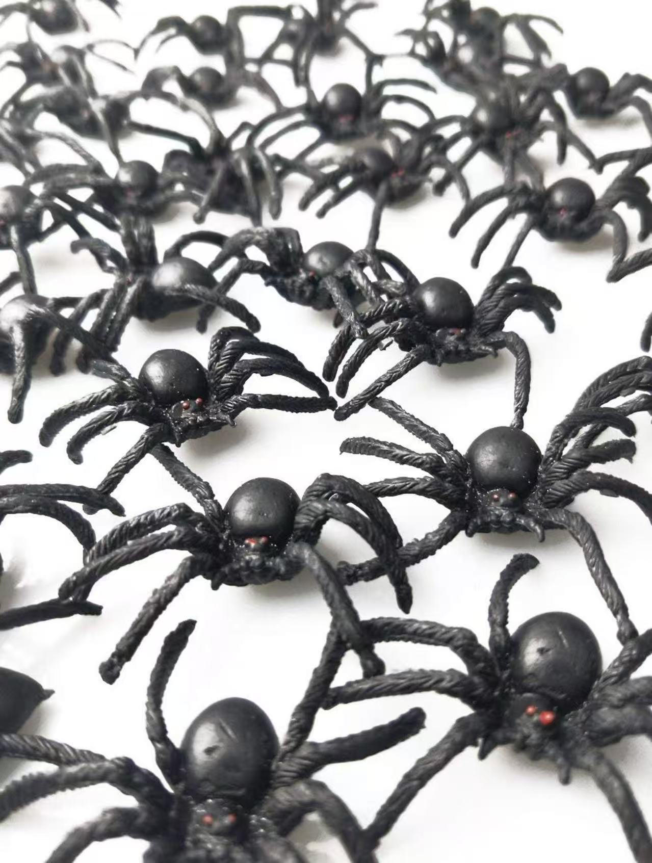 12pcs/Set Silicone Realistic Spiders and Bats Toy Halloween Party Prop ...
