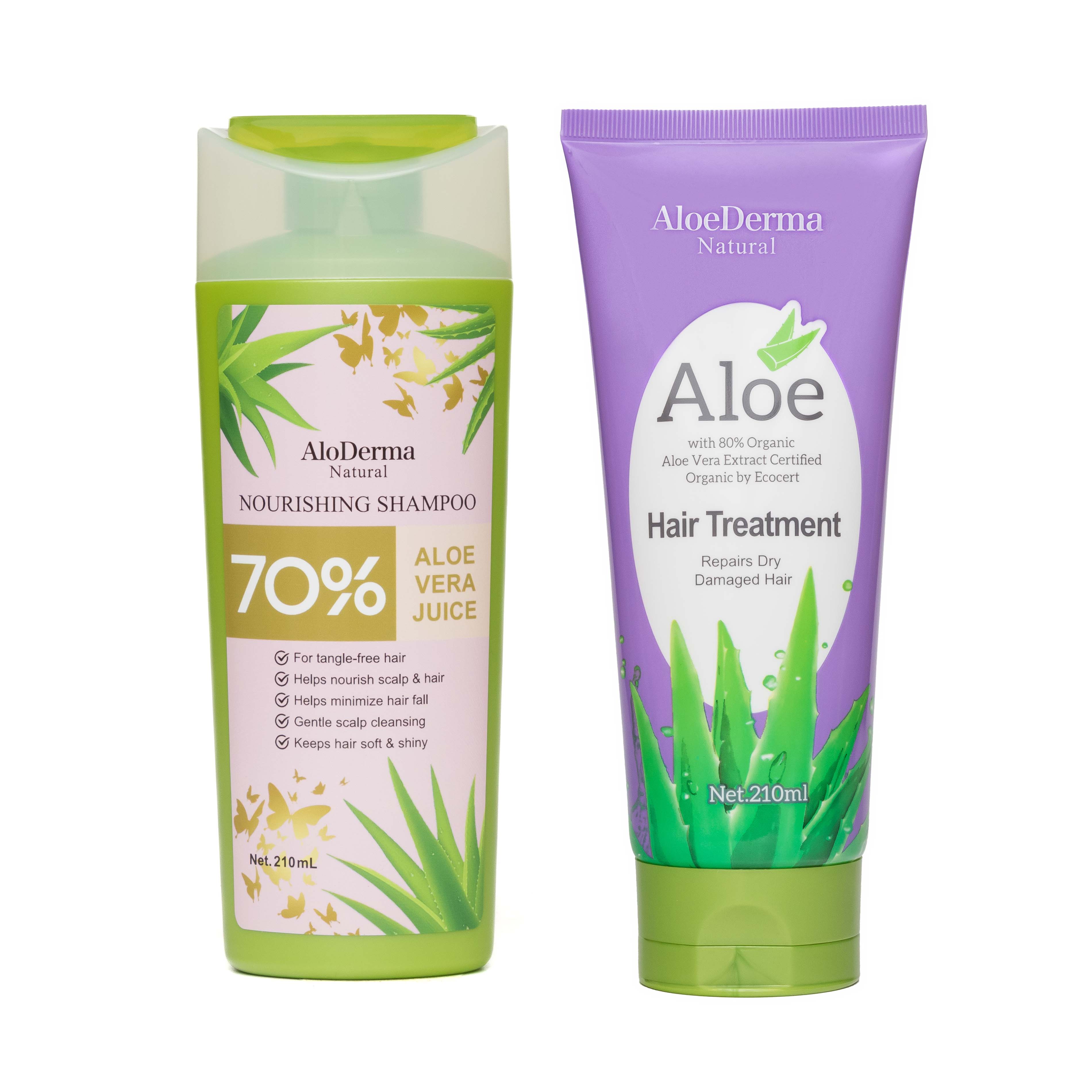AloDerma Hair Repair Bundle – Nourishing Shampoo 210ml + Hair Treatment ...