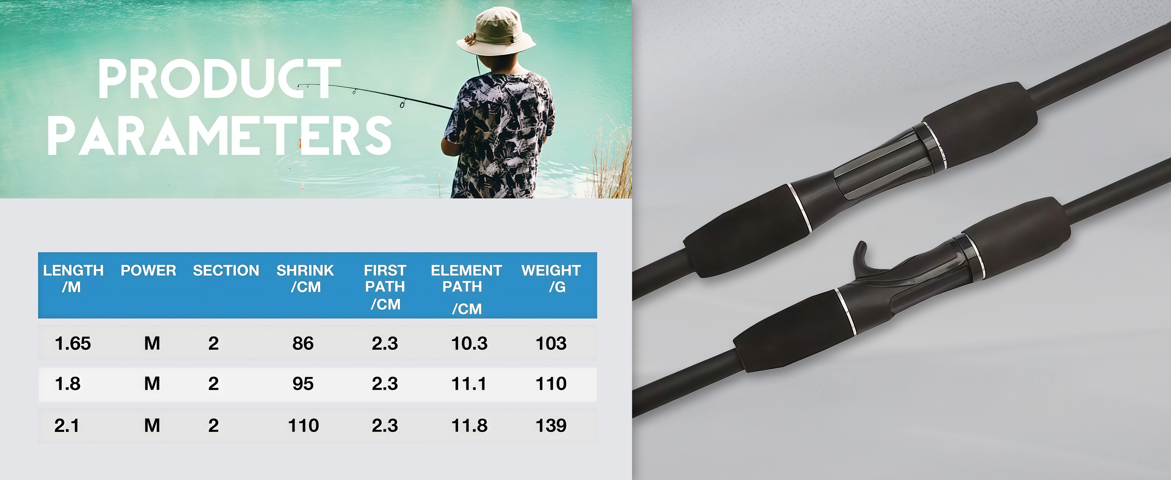 1.65M 1.8M 2.1M ultralight fishing rod M fishing rod carbon hard ...