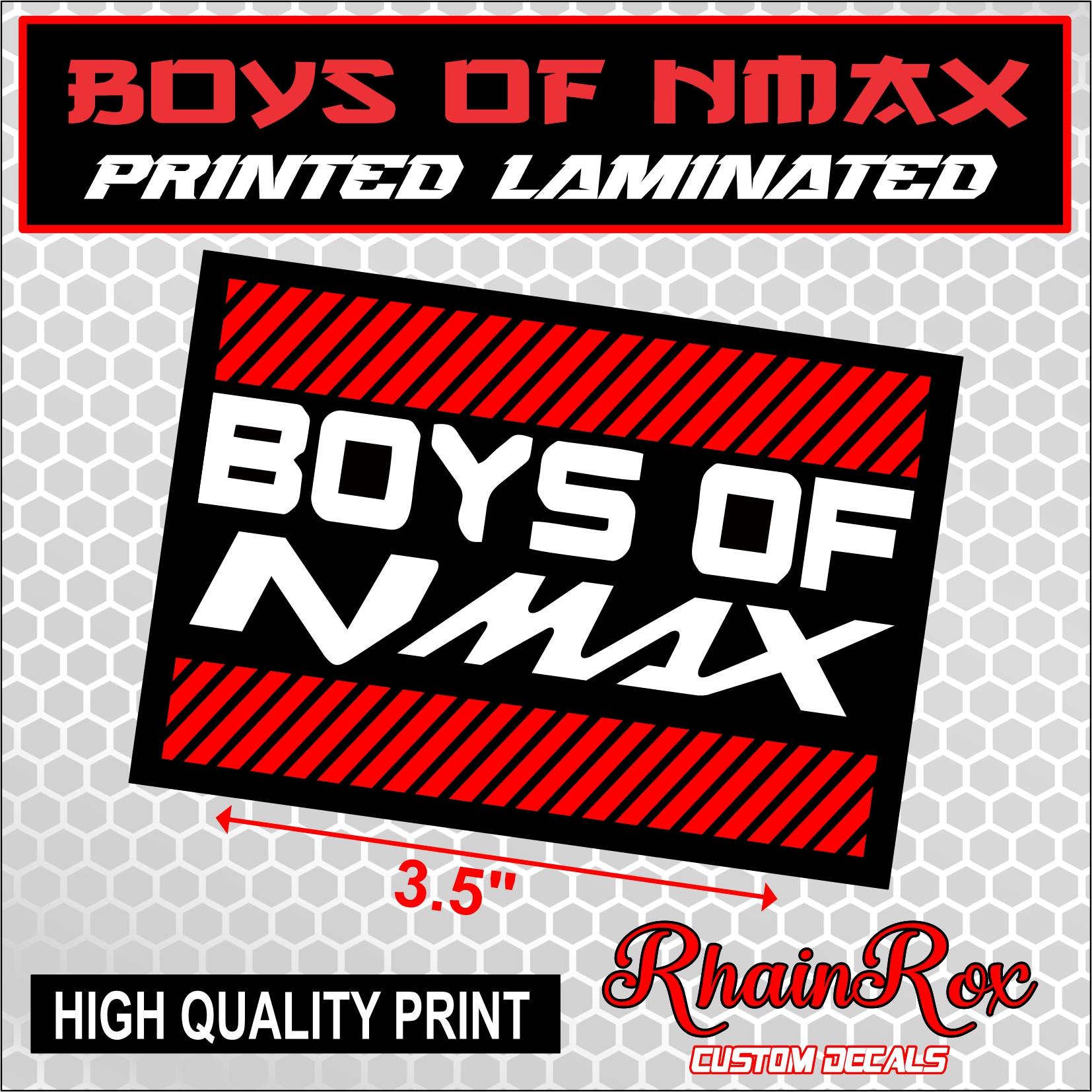 boys of nmax printed laminated vinyl high quality print | Shopee ...
