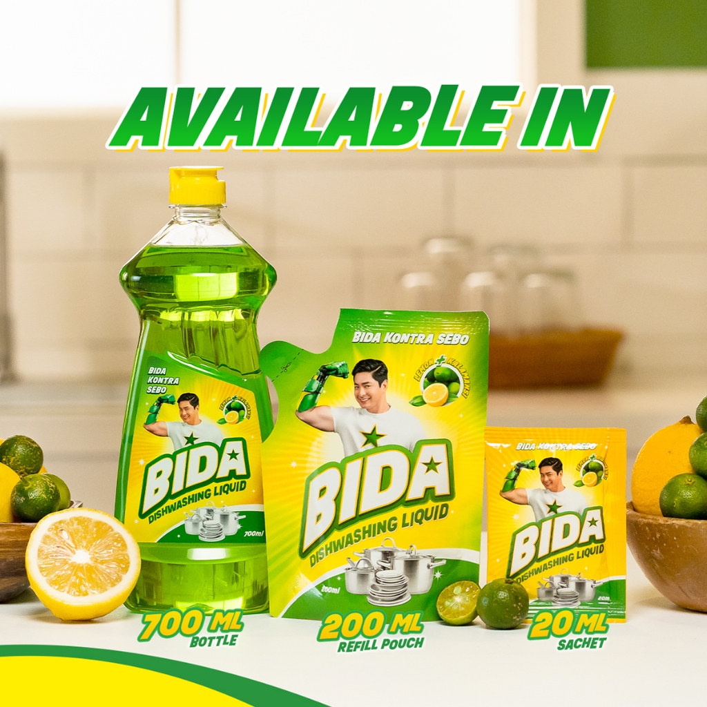 BIDA Dishwashing Liquid Kontra Sebo Antibacterial Fresh Lemon Kalamansi ...