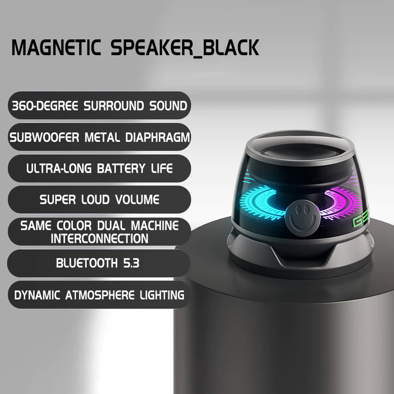Mini Wireless Bluetooth 5.3 Speaker Magnetic Suction Ultra LED Speaker ...
