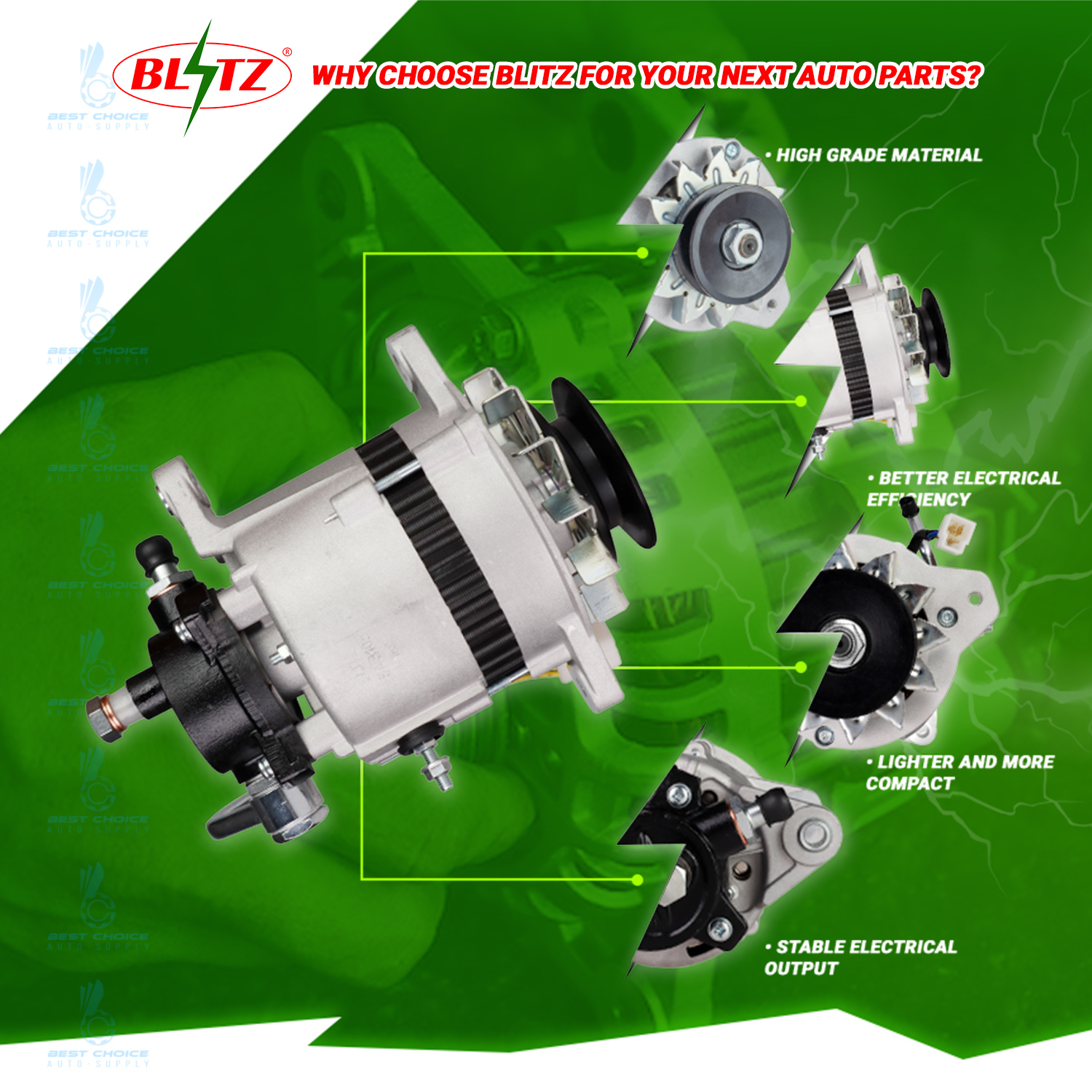 ISUZU 4BA1 WITH PUMP 24V 35A SINGLE PULLEY BCAS BLITZ ALTERNATOR ...