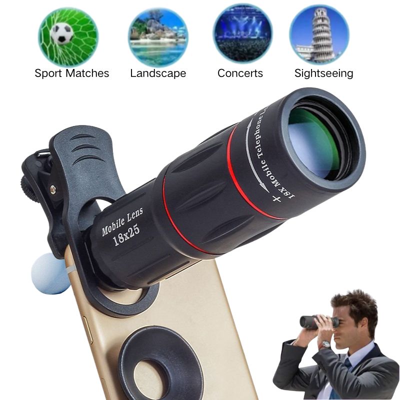 Universal Mobile Phone Lens 18x25 Monocular HD Optical Zoom Telescope ...