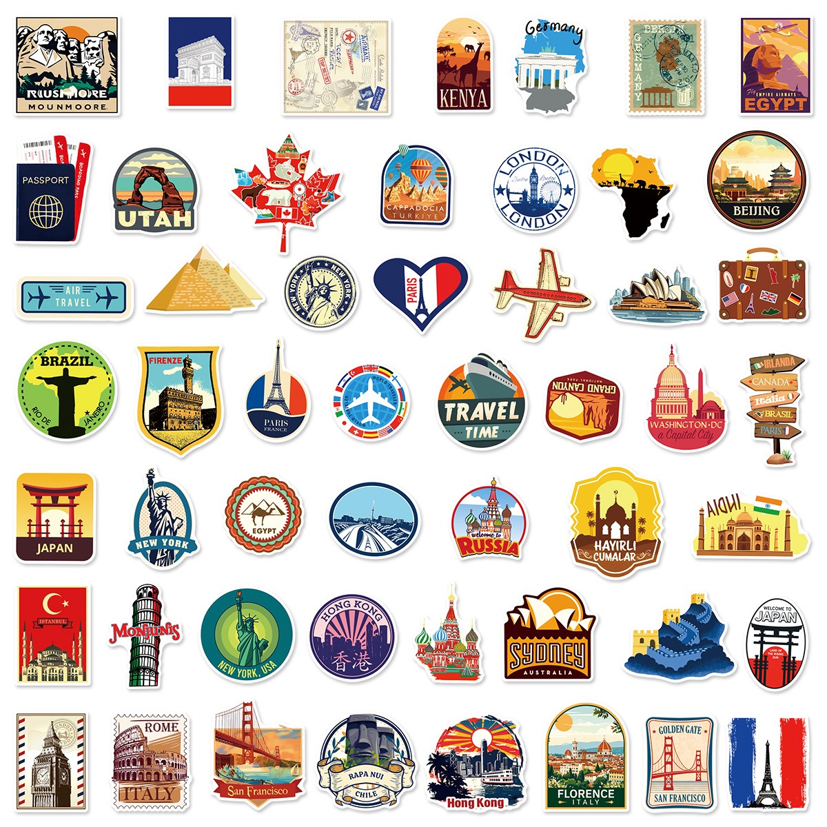 50PCS World Travel Graffiti Stickers Set ,Product Number:L50-765 ...