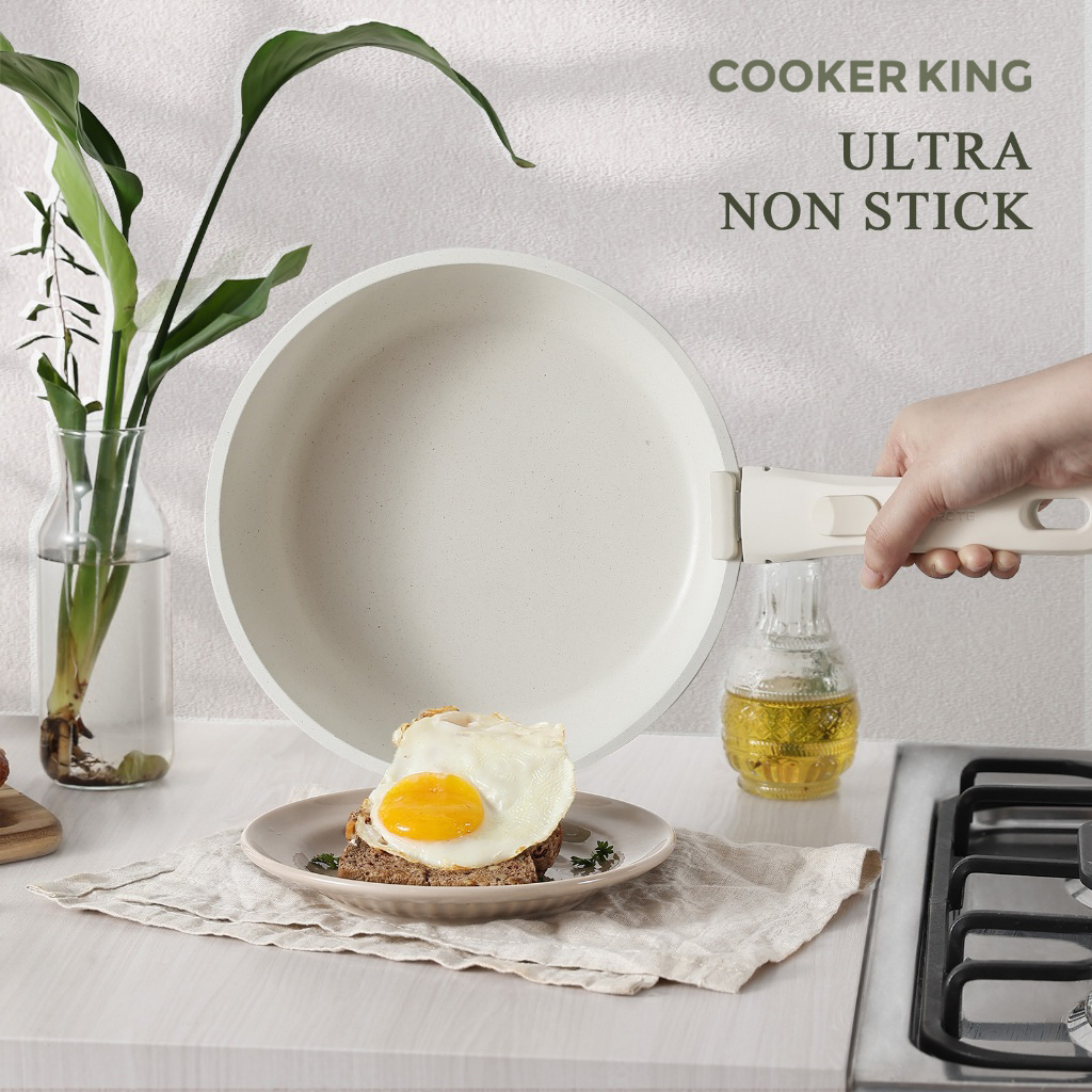 COOKER KING Nonstick Ceramic Rock Cookware Set Handle Detachable ...