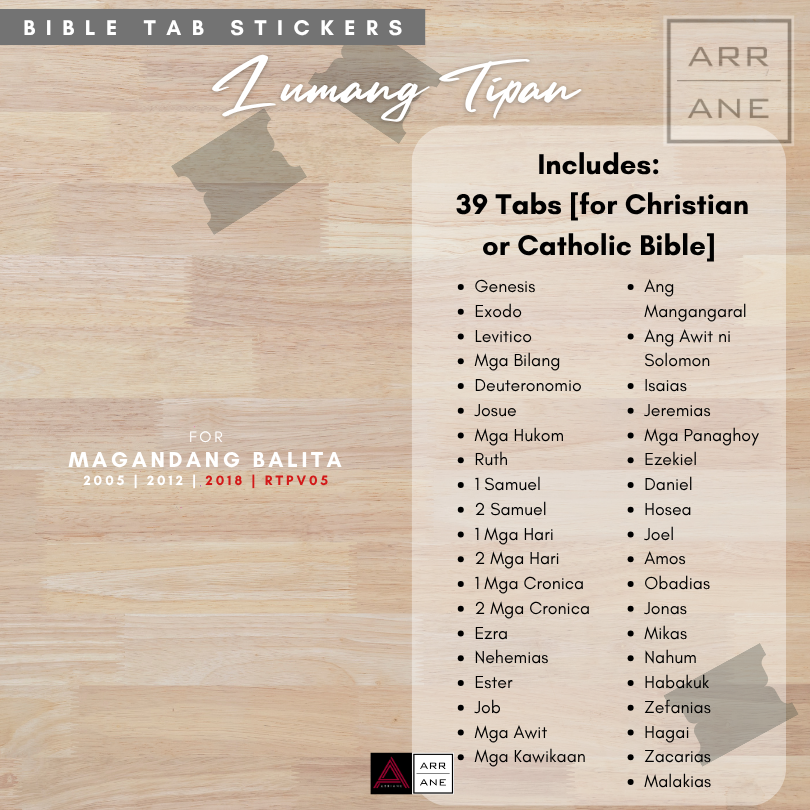 TAGALOG Large-Sized Bible Tab Stickers For MBBTAG (2005 | 2012 | 2018 ...