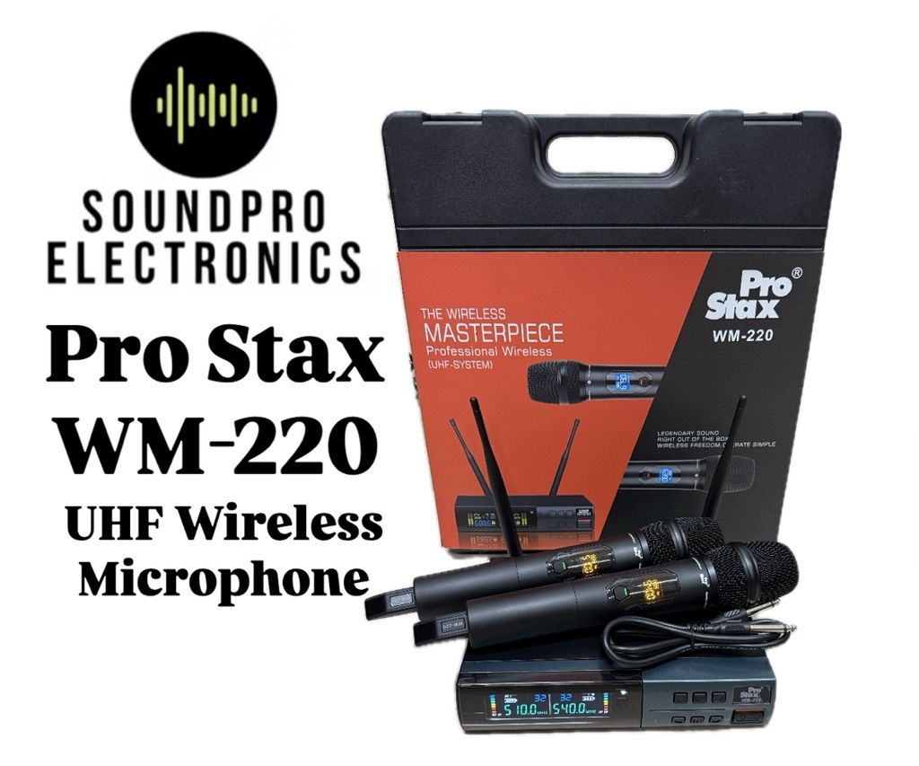 Pro Stax WM-220 UHF Dual Handheld Wireless Microphone | Shopee Philippines