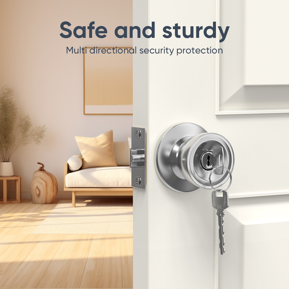 Mitsushi Sand Polished Silver Cylindrical Ball Lock for Most Room Types ...