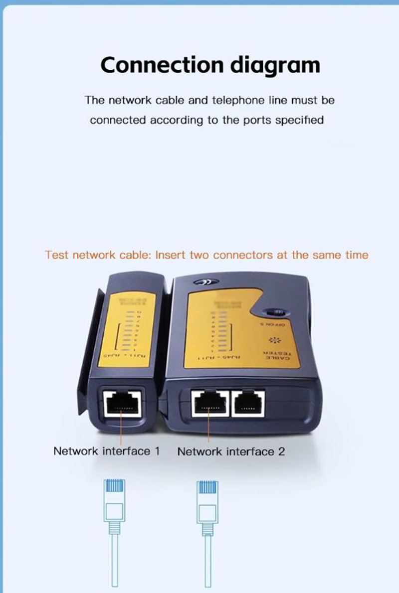 Network Cable Tester RJ45 Ethernet Cable Tester LAN Test Tool For CAT5 ...