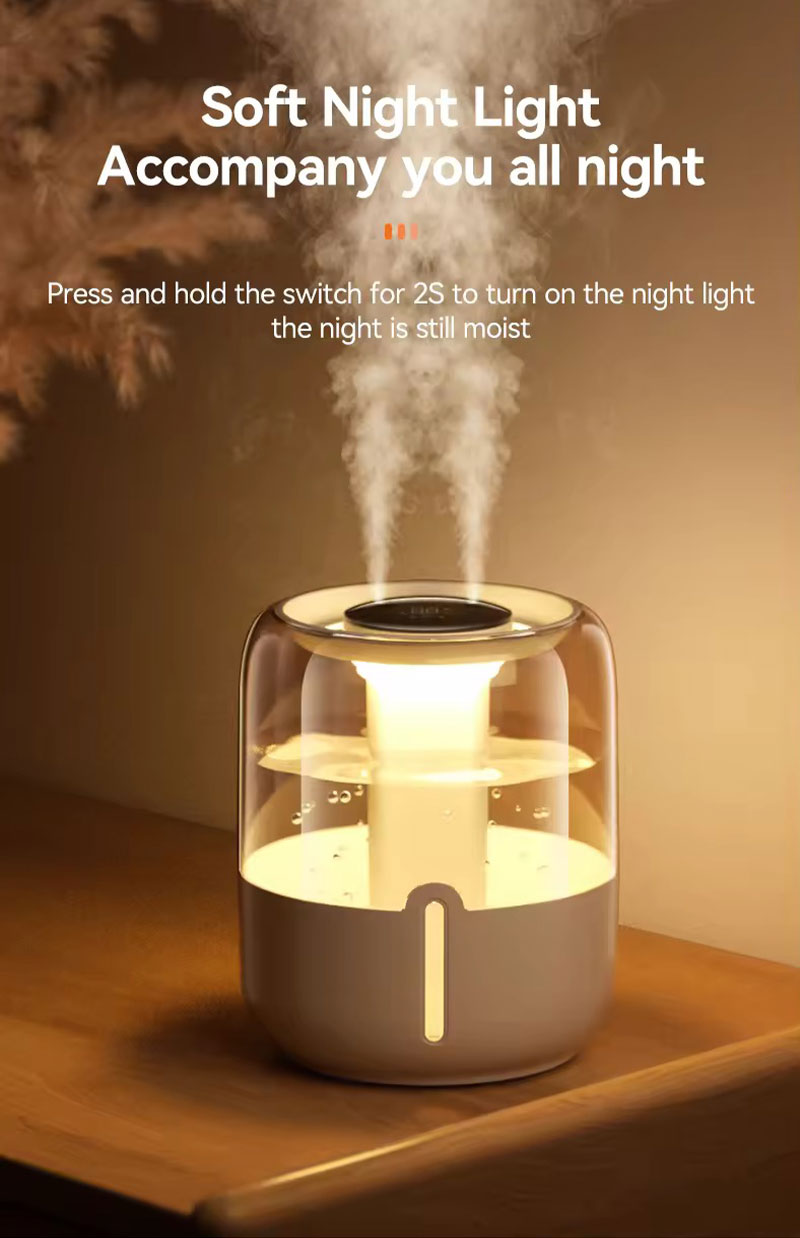3.8L Air Humidifier For Room Purifier Double Nano Mist Mute Air ...