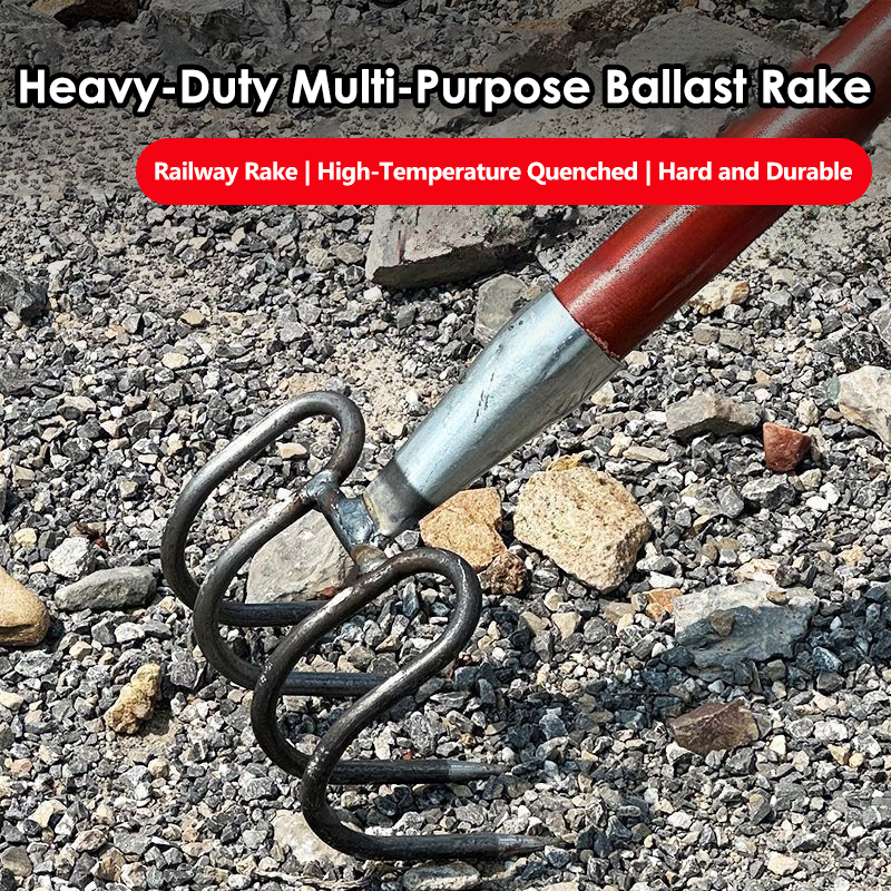 Steel Rake Gardening Tool Weeding Uprooting Tool 4 Teeth Steel Forged ...