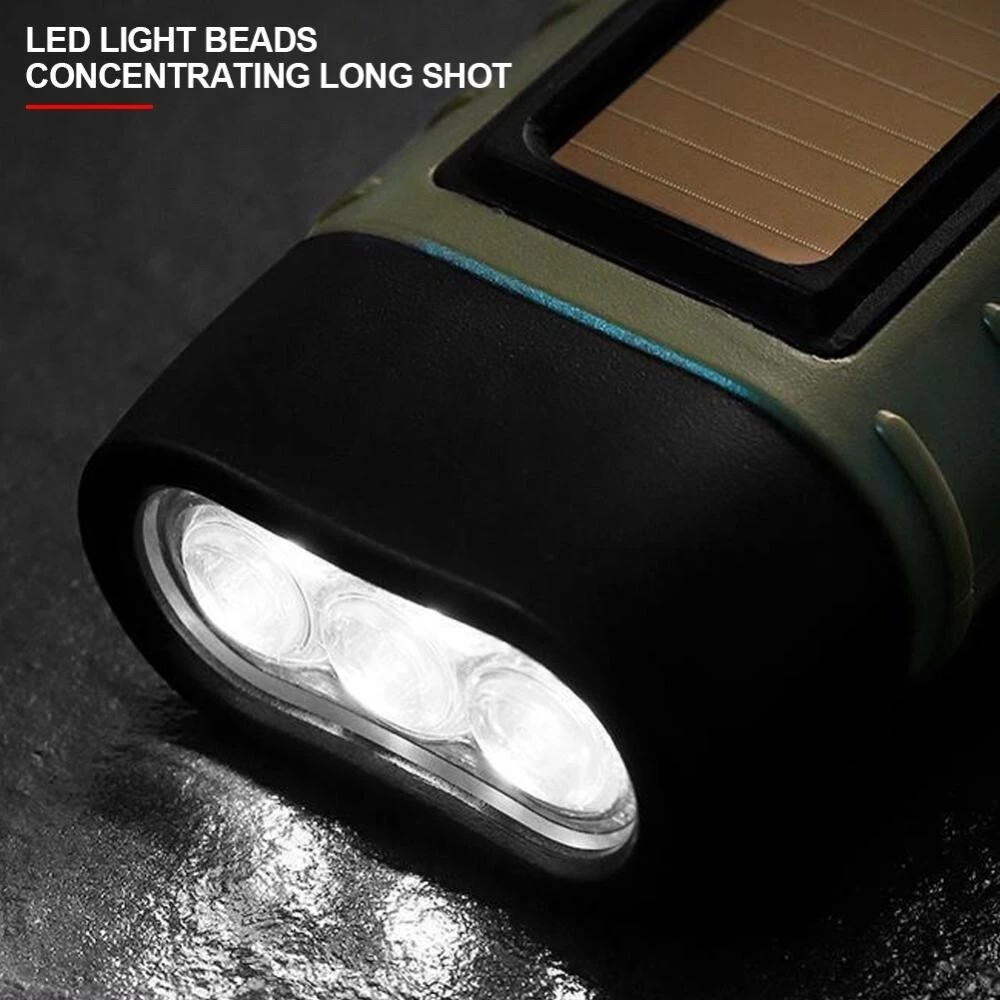 Hand Crank Solar Emergency Flashlight survival flashlight Disaster ...