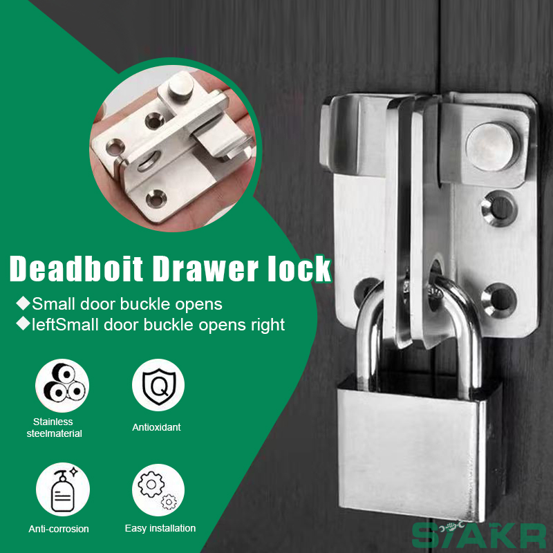2PCS 304 Stainless Steel Safety Hasp Door Lock for Bathroom Bedroom ...