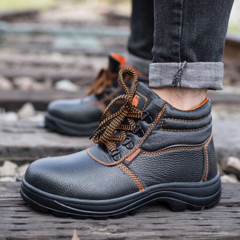 Unisex high-top safety shoes, steel-toed work safety shoes, hiking ...