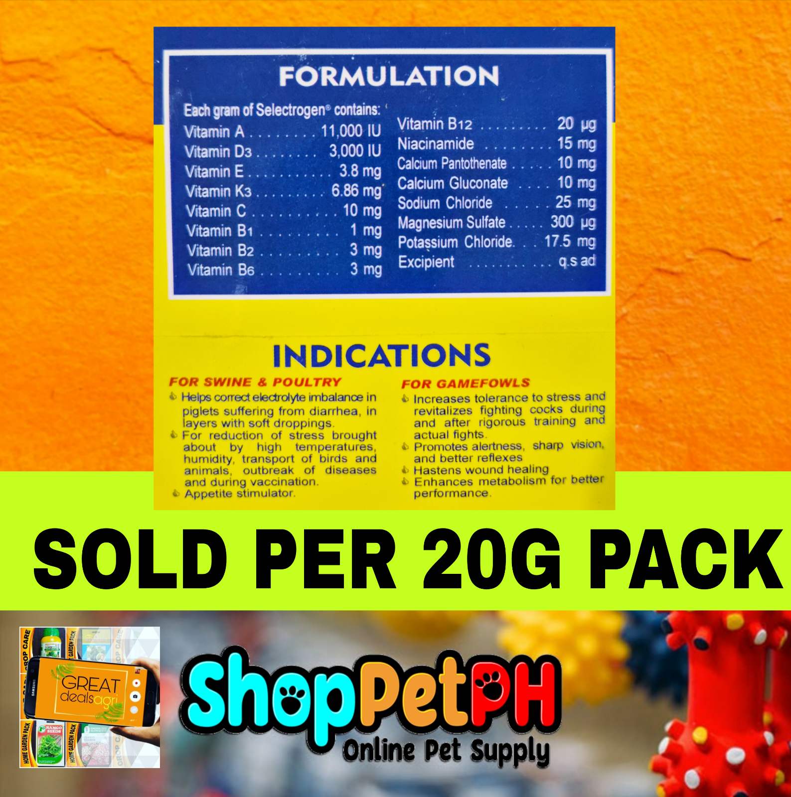 SELECTROGEN PLUS (20 GRAM PACK) SAGUPAAN SUPERFEEDS | Shopee Philippines