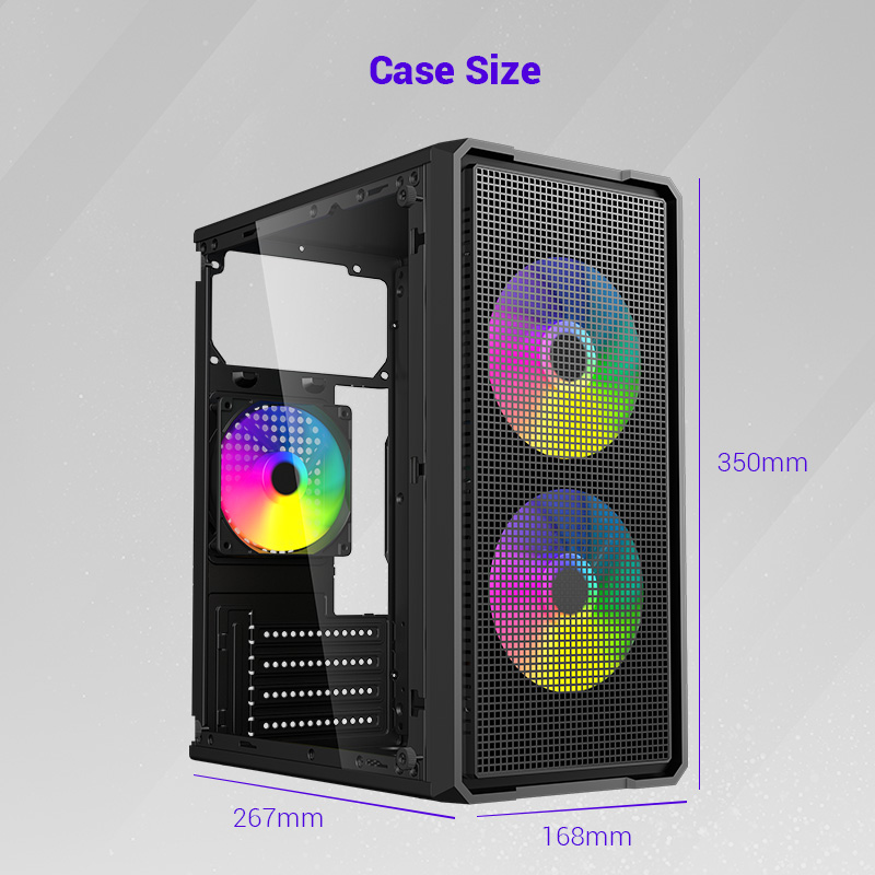 Esgaming CA04 Gaming Pc Case With Tempered Glass Black Micro ATX Case ...