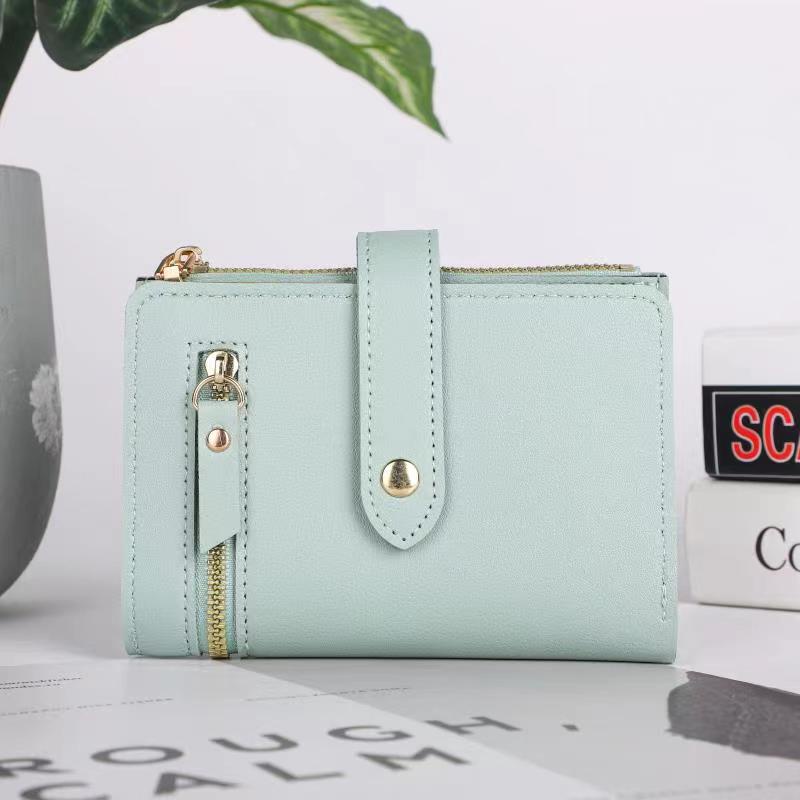 HYM SHOP#8733 Women Wallet Ultra-Thin Leather Trifold Card Slots/Money ...