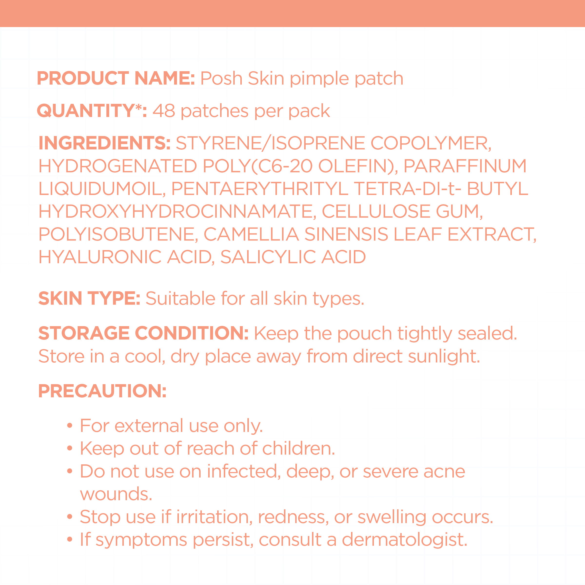 DAYTIME Posh Skin Pimple Patch 48pcs - Hydrocolloid Acne Spot Pimple ...