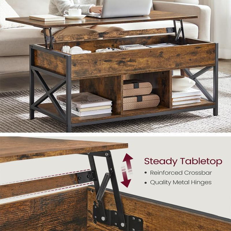 𝐌𝐞𝐭𝐚𝐥𝐥𝐨𝐨𝐦 Storage Coffee Table Hidden Compartment Livingroom Adjustable ...