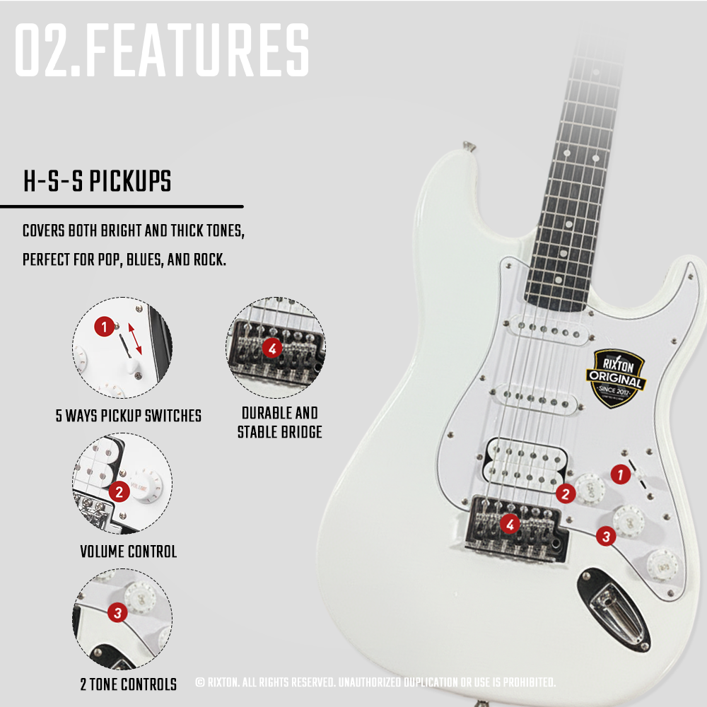 RIXTON Electric Guitar Complete Set Electric Guitar 39 Inch for ...