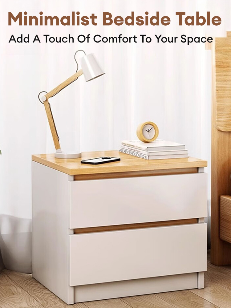 Simple Bedside Table With Drawer Minimalist Shelves Nightstand Side ...