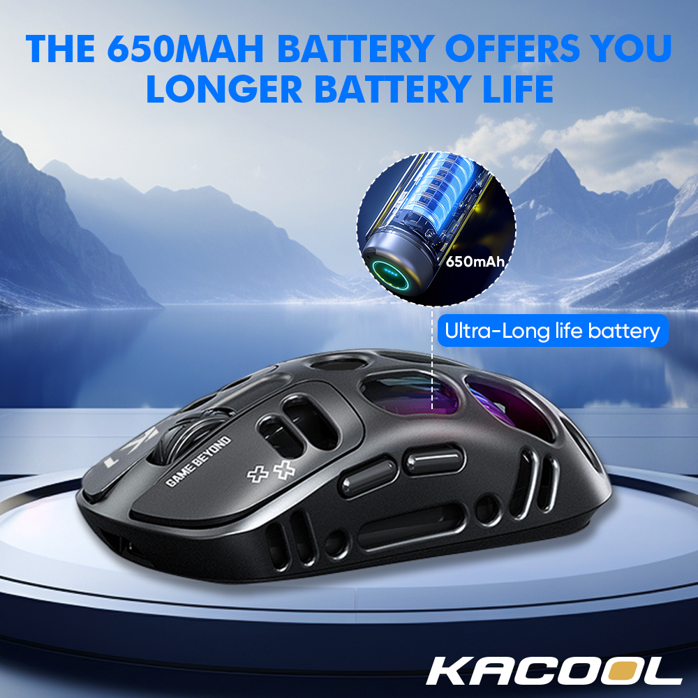 Kacool Gaming Mouse 2.4G HZ Ergonomic Mouse Rechargeable RGB LED Mouse ...