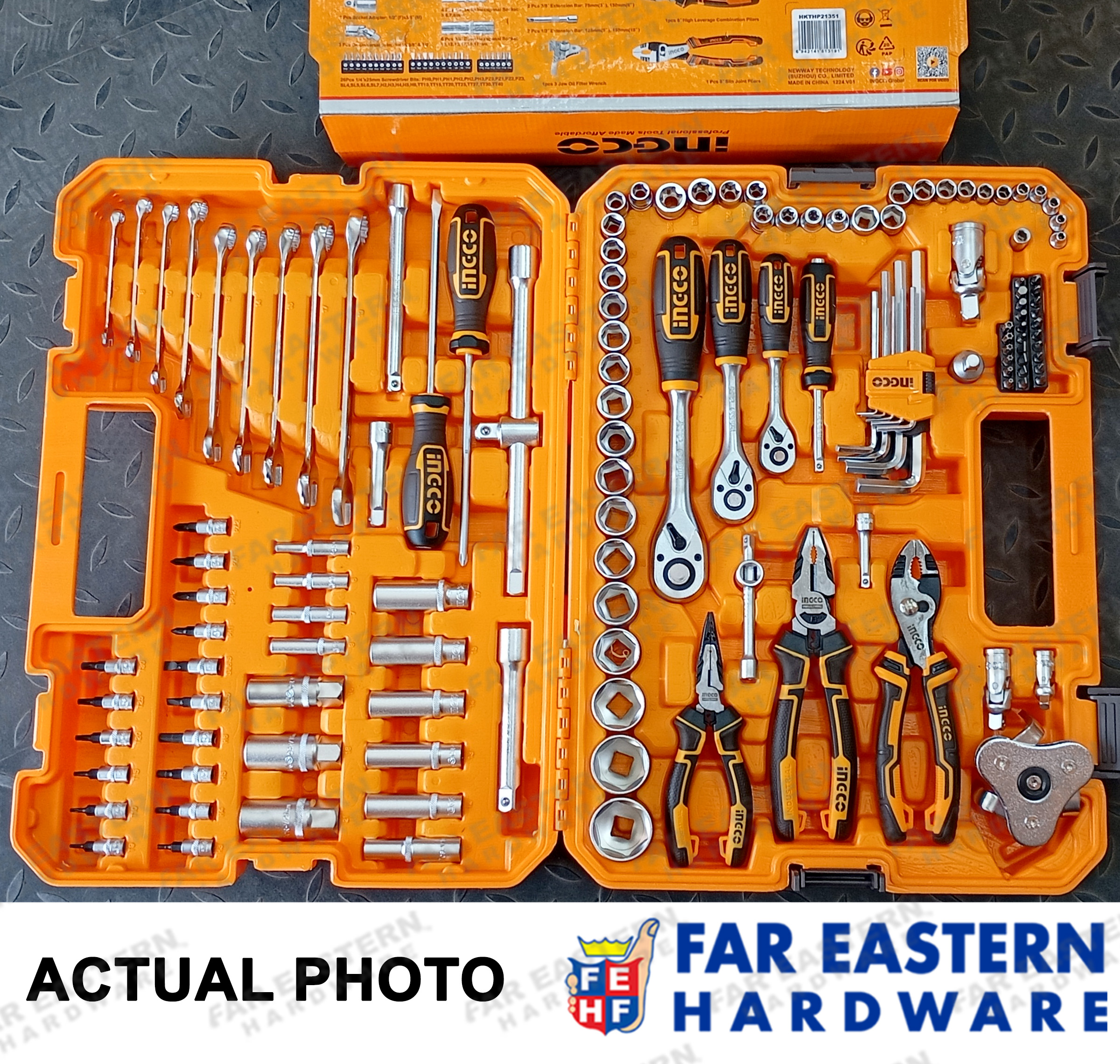 INGCO Combination DIY Hand Tool Set Socket / Pliers / Allen Wrench ...