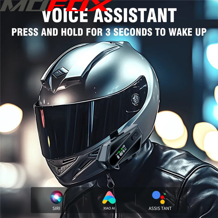 MOFOX C6 Motorcycle Intercom Hard Mic Helmet Headset Bluetooth Wireless ...