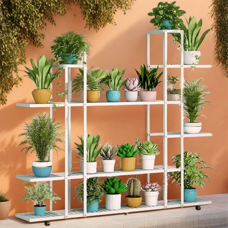 Multi-Tier Rolling Plant Rack Metal Plant Stand Space Saving Solution ...
