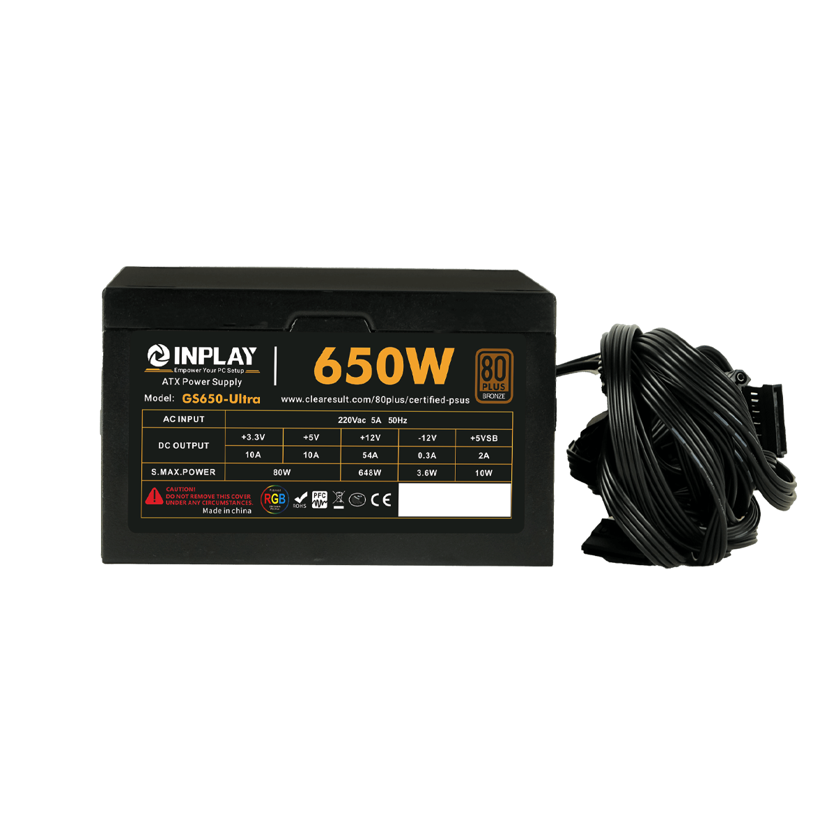 Inplay Computer ATX Power Supply 450W/550W/650W/750W Clearesult ...