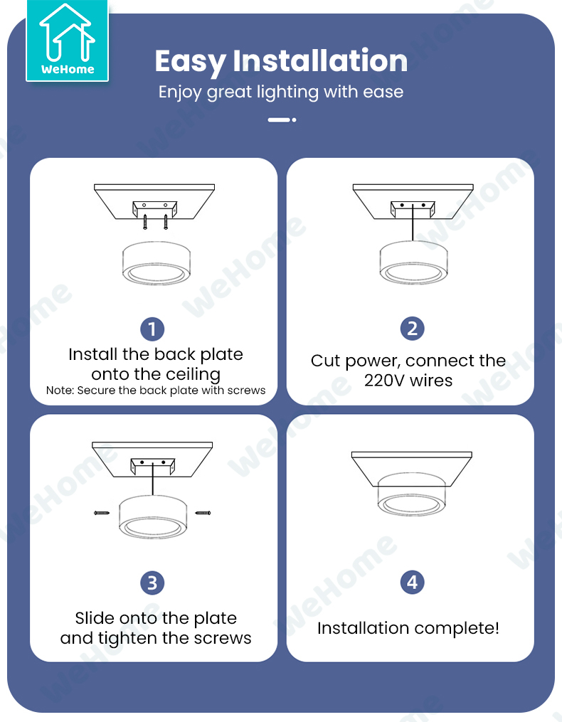 WeHome Pin Light Surface Mounted Led Ceiling Light Round Downlights ...